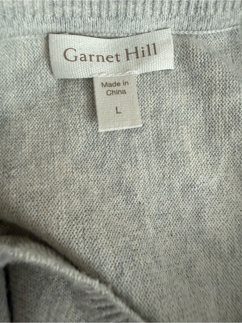 Garnet Hill Gray Heather Kangaroo Pocket Sweater LARGE 100% Organic Cotton - Picture 8 of 11